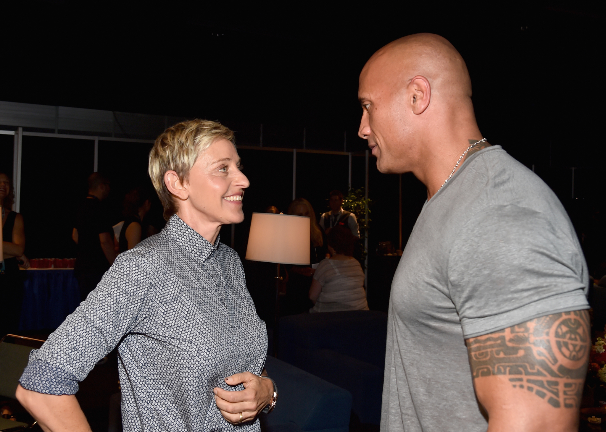 Ellen DeGeneres and Dwayne Johnson