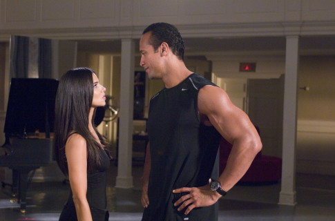 Still of Dwayne Johnson and Roselyn Sanchez in The Game Plan (2007)