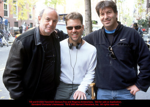 Left to right, producer Avi Arad, director Mark Steven Johnson, and producer Gary Foster