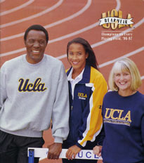 Rafer Johnson with daughter, Jenny Johnson Jordan and wife Betsy Johnson.