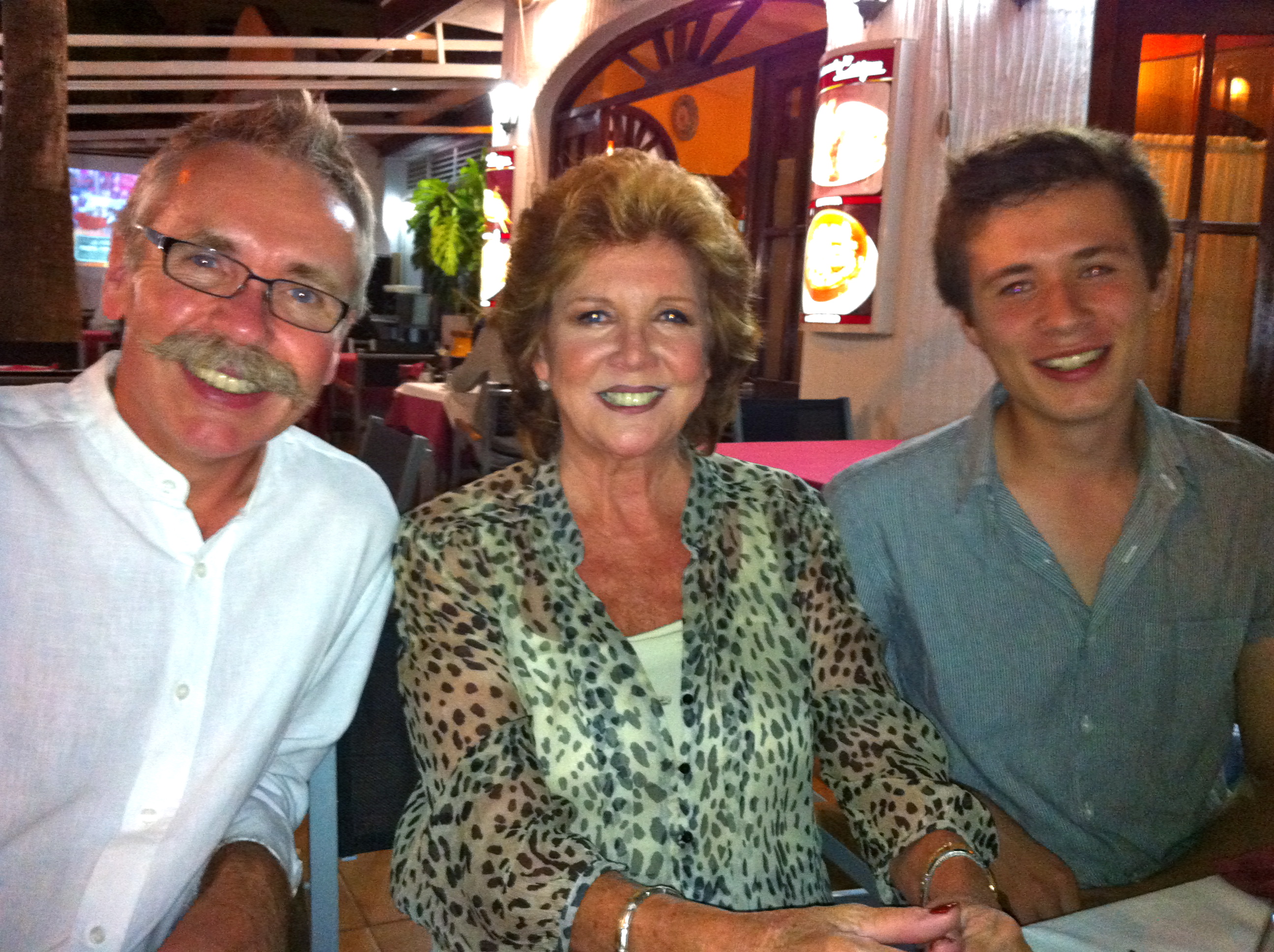 Sandy Johnson, Cilla Black and Alfie Johnson in Albir after filming her scenes in BENIDORM.