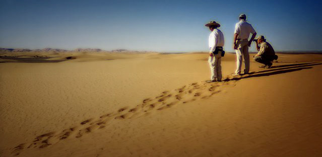 Bill Elvin, Joe Johnston and Shelly Johnson, ASC in Morocco on 