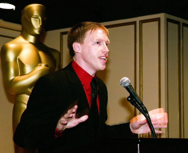 Arthur M. Jolly accepting the Nicholl Fellowship in Screenwriting from the Academy of Motion Picture Arts and Sciences.