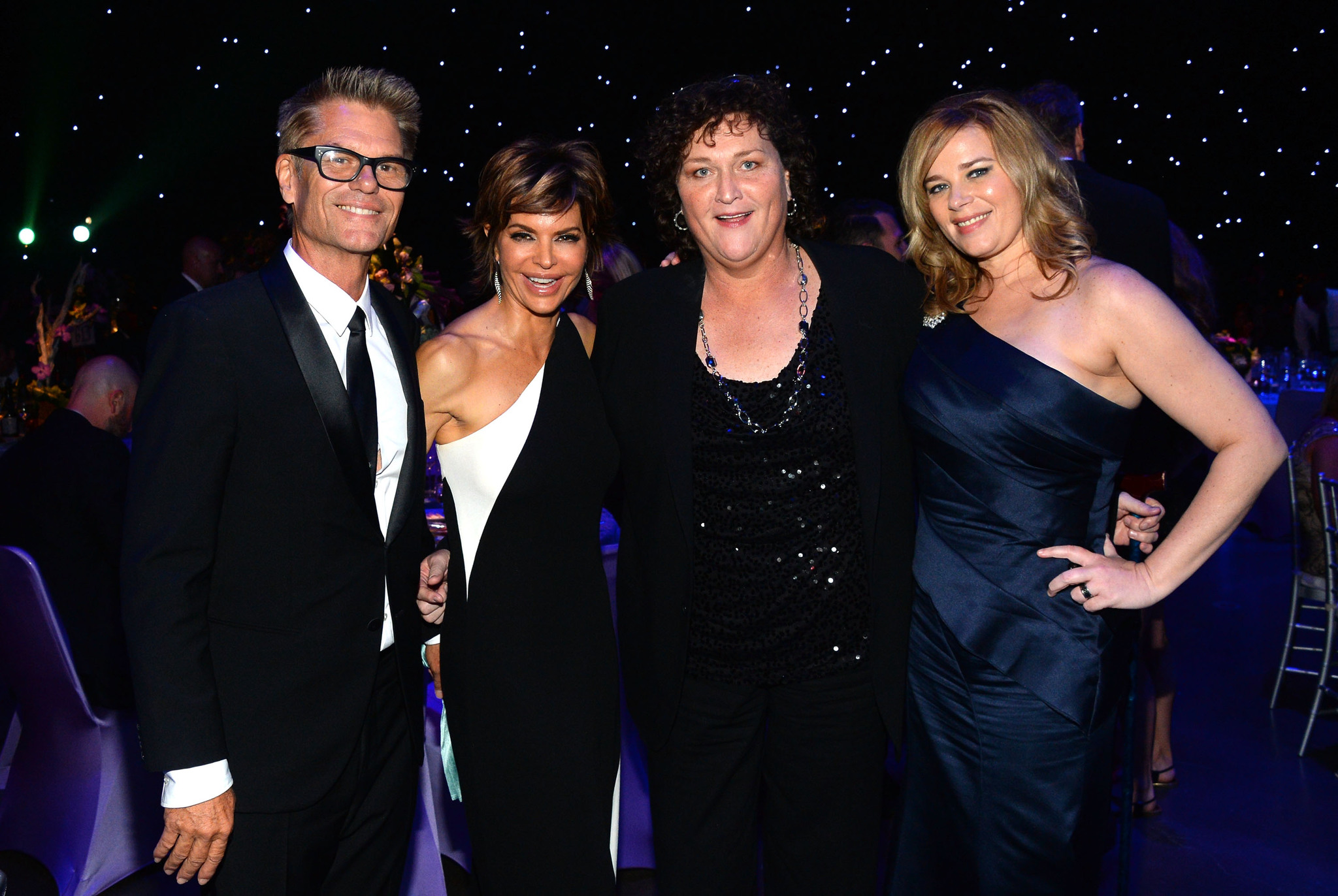 Harry Hamlin, Lisa Rinna, Bridgett Casteen and Dot-Marie Jones pose at the 2013 Creative Arts Emmy Awards Governors Ball held at the Los Angeles Convention Center on September 15, 2013 in Los Angeles, California.