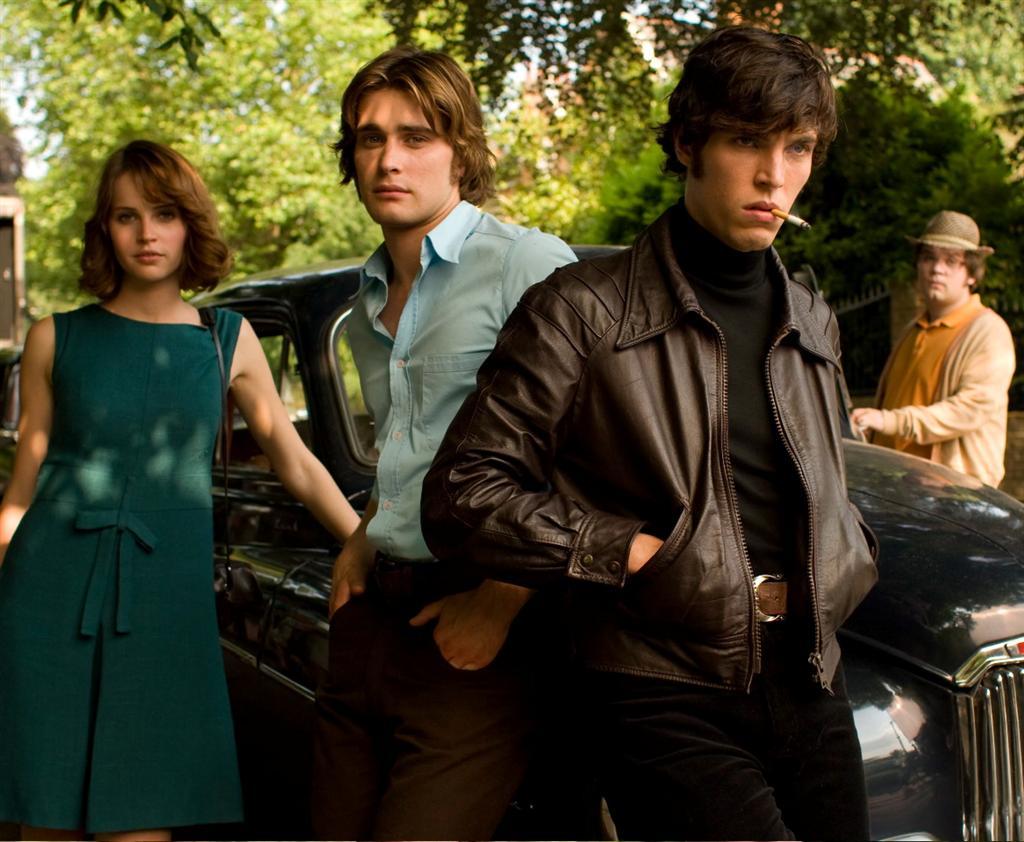 Christian Cooke, Felicity Jones, Jack Doolan and Tom Hughes in Cemetery Junction (2010)