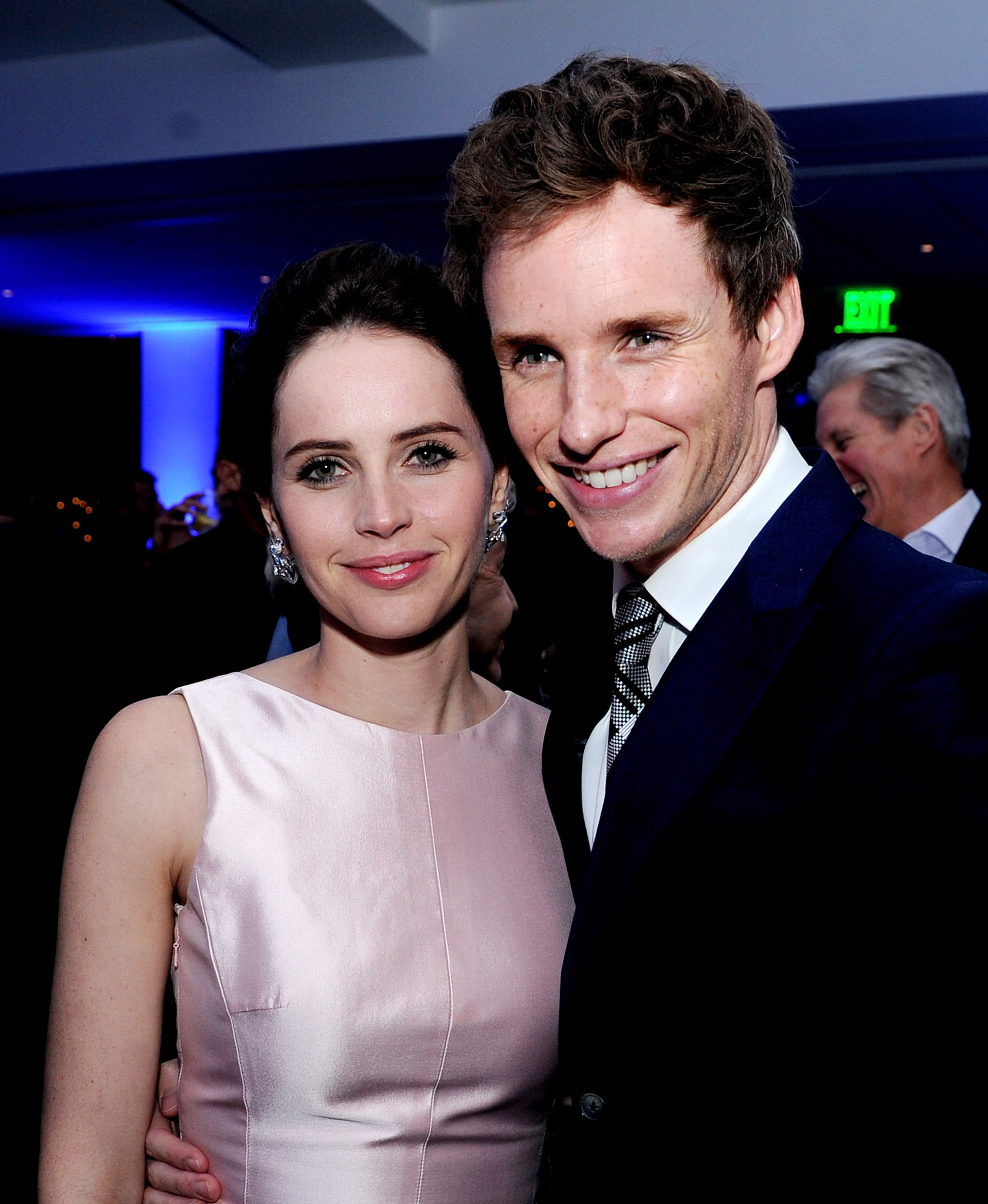 Felicity Jones and Eddie Redmayne at event of Visko teorija (2014)