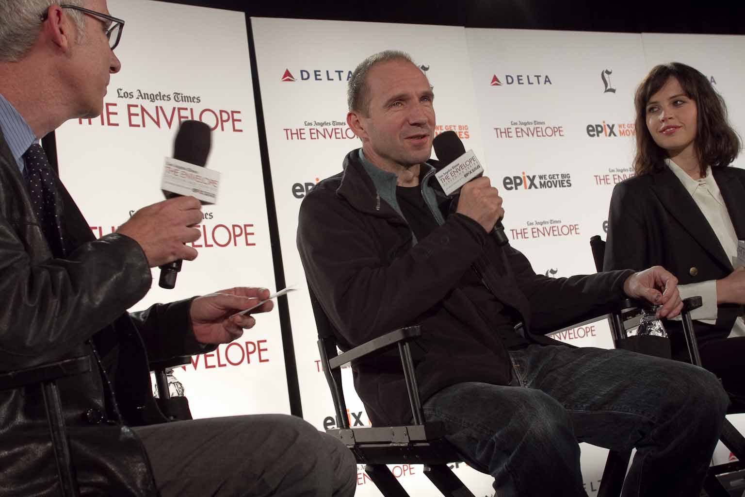 Ralph Fiennes and Felicity Jones