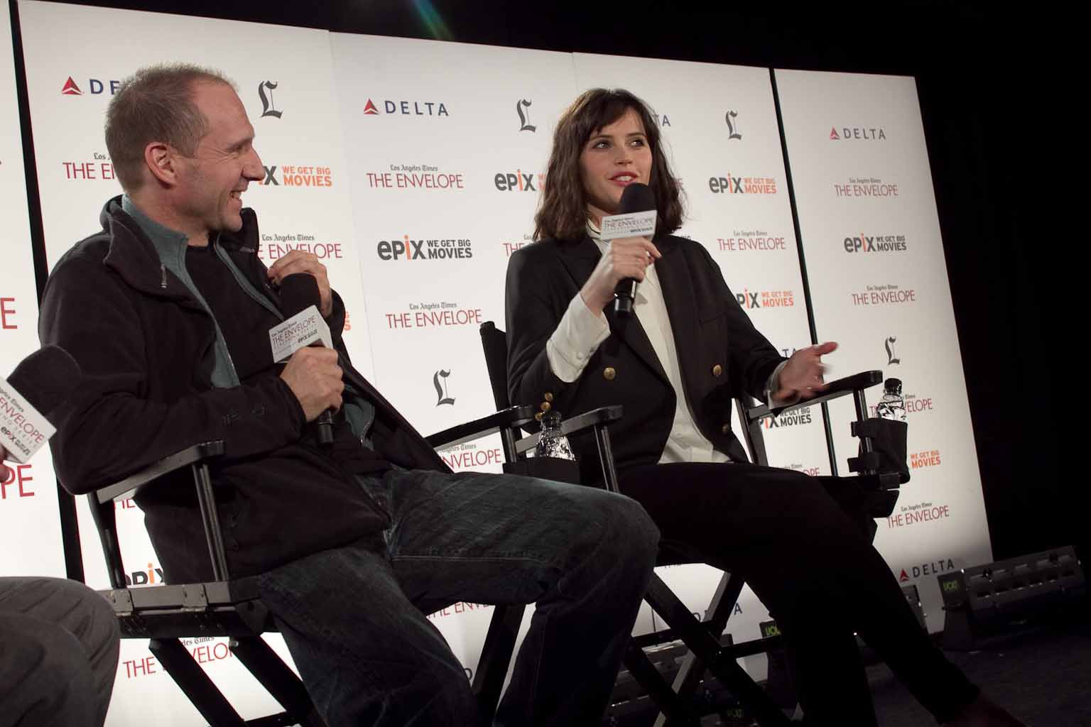 Ralph Fiennes and Felicity Jones