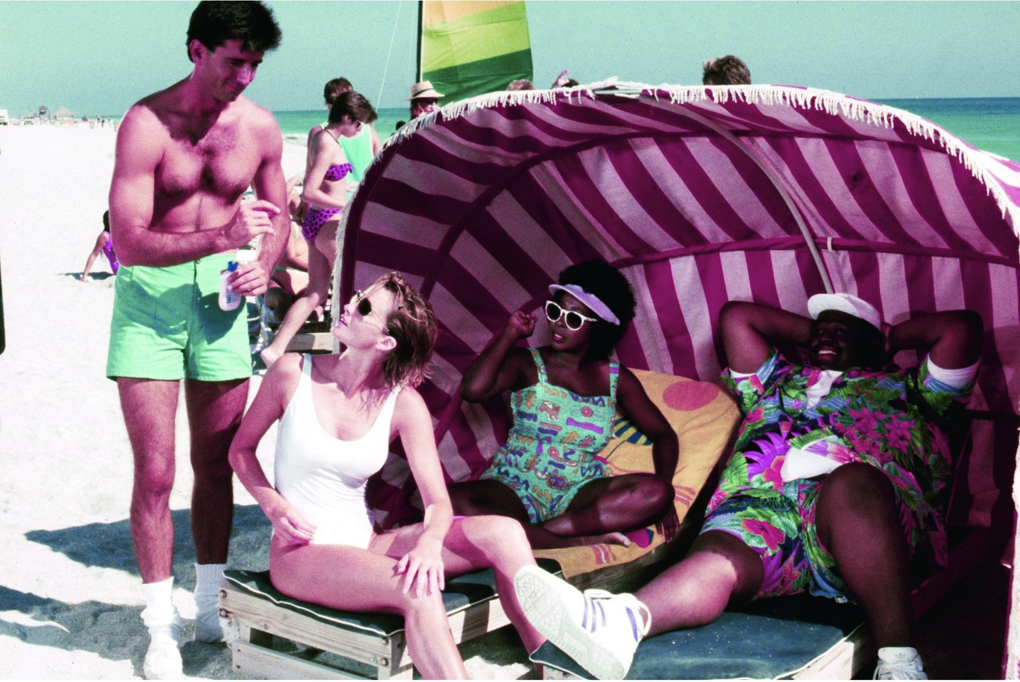 Still of Janet Jones, Matt McCoy, Marion Ramsey and Tab Thacker in Police Academy 5: Assignment: Miami Beach (1988)