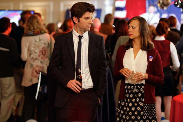 Still of Adam Scott and Rashida Jones in Parks and Recreation (2009)