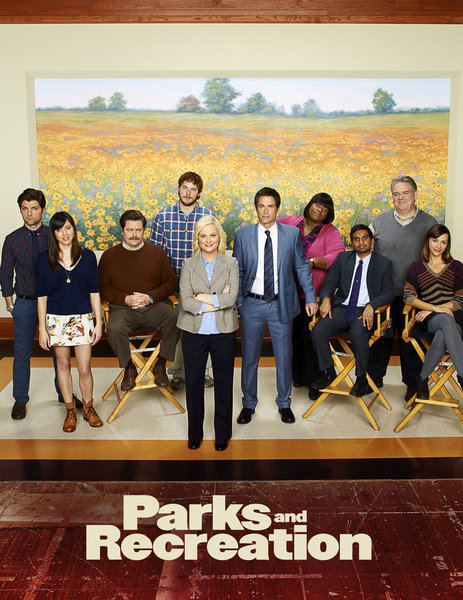 Still of Rashida Jones, Jim O'Heir, Amy Poehler, Ron Swanson, Ann Perkins, Aziz Ansari, Aubrey Plaza and Andy Dwyer in Parks and Recreation (2009)