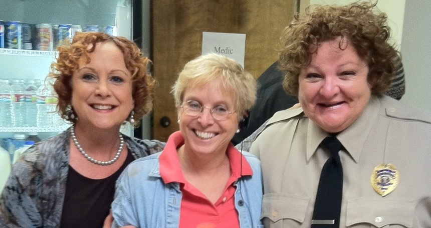 On the set of ALL RISE with Mary Lou Belli and Janet Ladd-Ryan Sept 2011