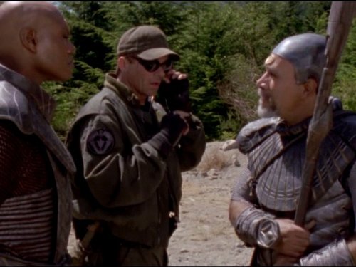 Still of Richard Dean Anderson, Tony Amendola and Christopher Judge in Stargate SG-1 (1997)