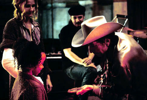 Still of Bob Dylan and Tinashe in Masked and Anonymous (2003)