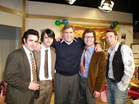 Sam Vincent, Richard Kahan, Daniel Roebuck, David Richmond-Peck, and Brad Dryborough on the set of NBC's 