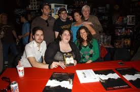 Rolfe with NIGHTMARE MAN cast and crew at signing