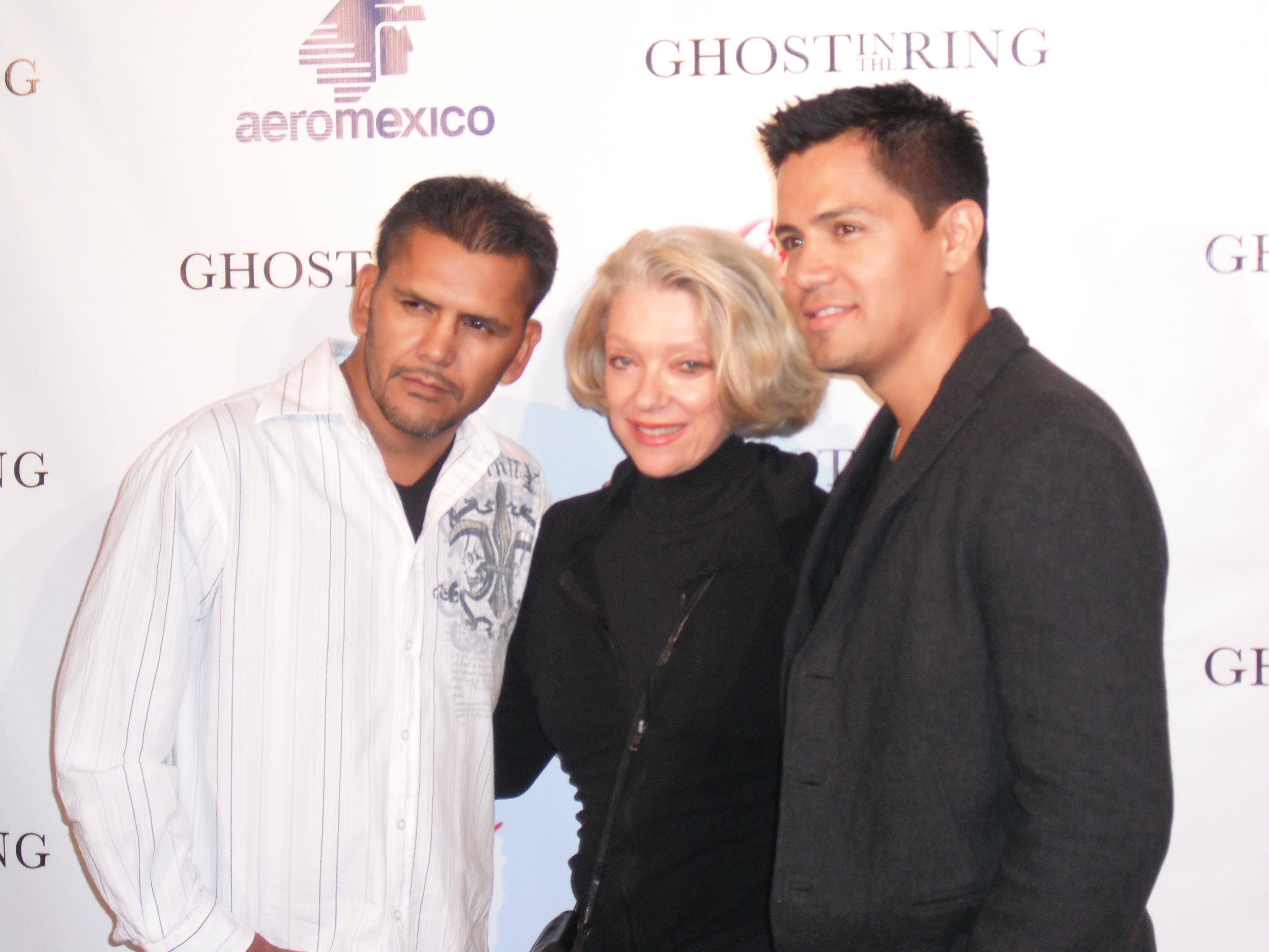 Gabriel Rueles, Betty Kaplan and Jay Hernandez at GHOST IN THE RING party September 2010