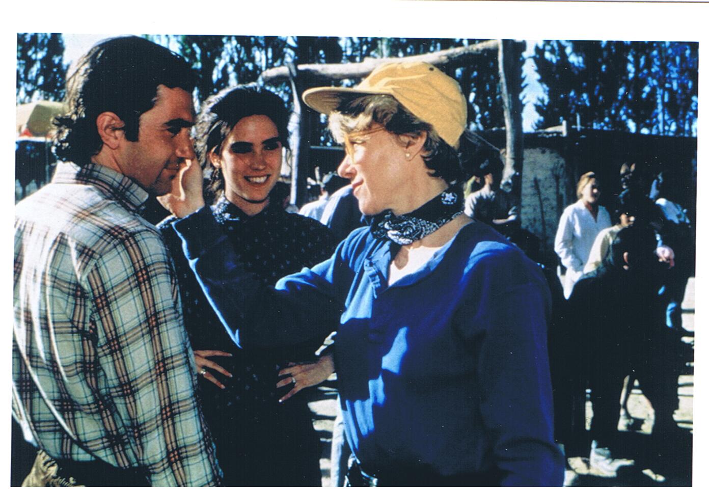 Betty Kaplan directing Antonio Banderas and Jennifer Connelly in OF LOVE AND SHADOWS.