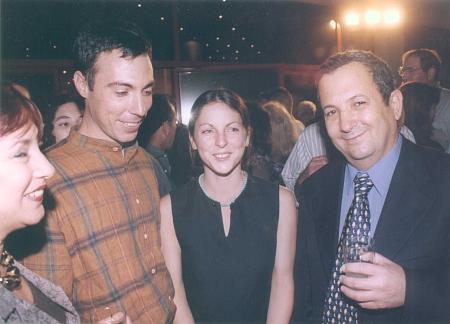 Dan Katzir, Iris Arie, and Former Prime Minister of Israel Mr. Ehud Barak at a special screening of Out for love...Be Back shortly in Tel Aviv.