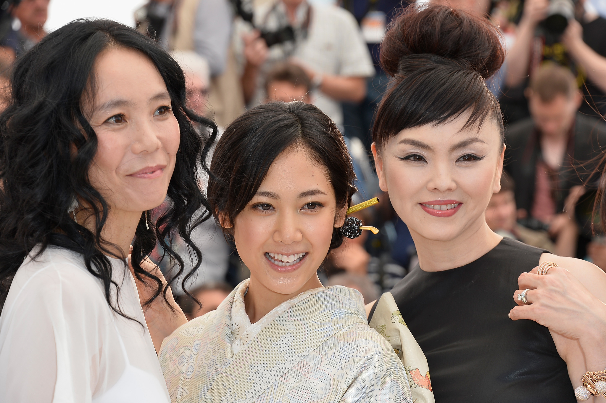 Naomi Kawase, Miyuki Matsuda and Jun Yoshinaga at event of Futatsume no mado (2014)
