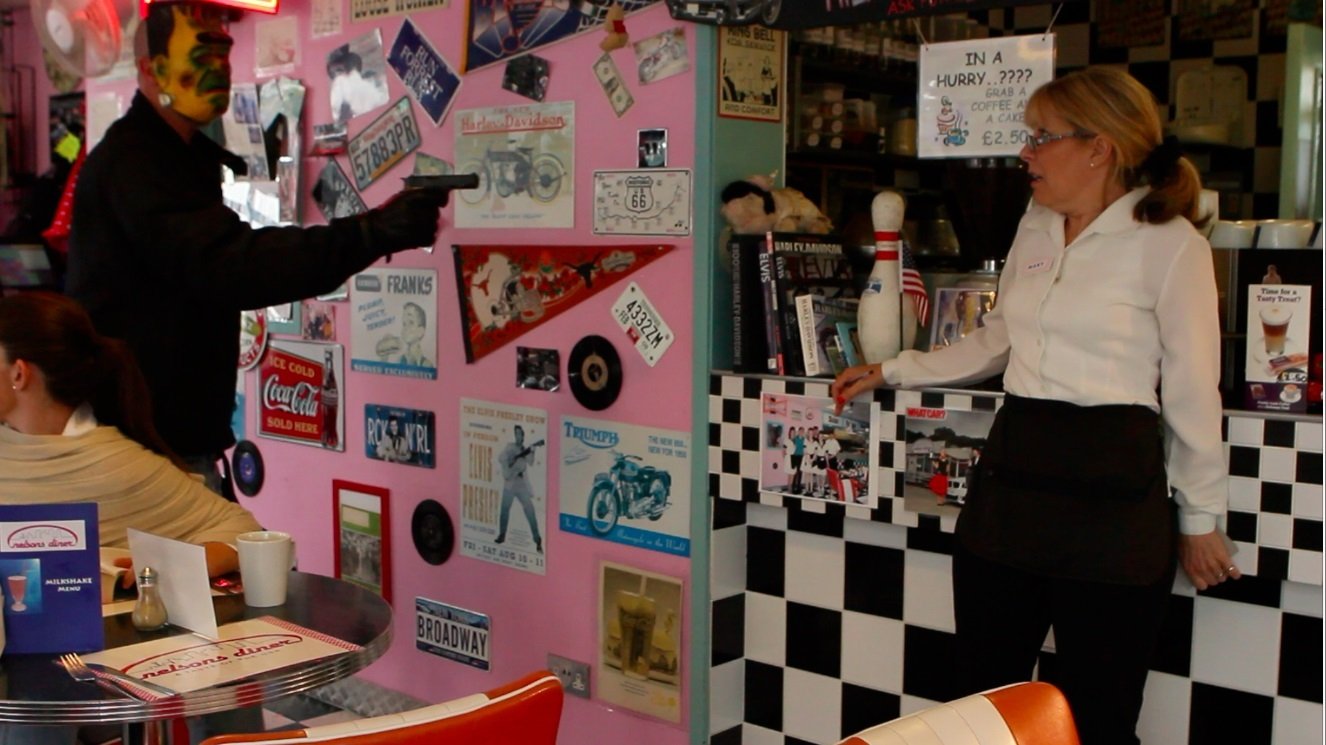 Taryn Kay, Stephen McDade and Stacey O'Shea in Dimension Diner (2013)