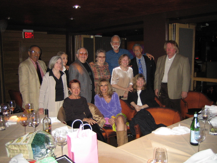 At my surprise 70th birthday party at Vibrato's, 2005: Nancy Sinatra, Alf Clausen, Mr. & Mrs. Perry Botkin, Mr. & Mrs. Earl Palmer, Mr. & Mrs. Plas Johnson, Don Randi, Mrs. Lonnie Carter and mother.