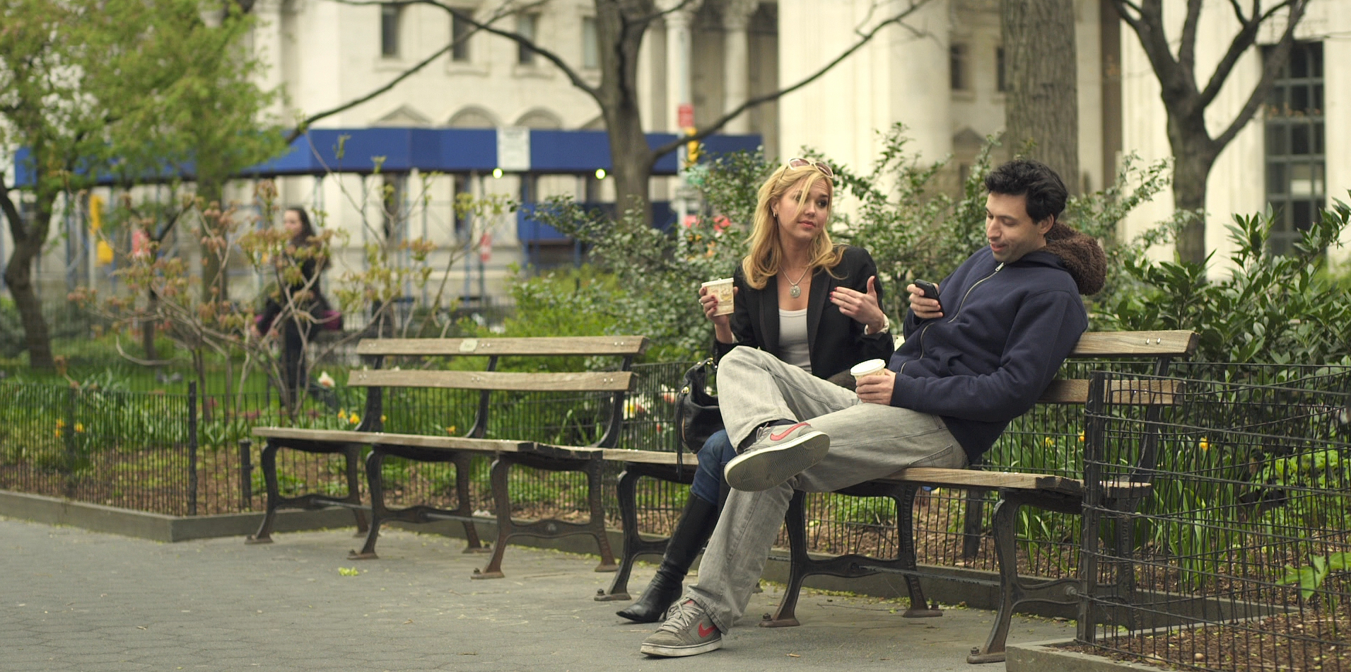 Still of Arielle Kebbel and Alex Karpovsky in Supporting Characters (2012)