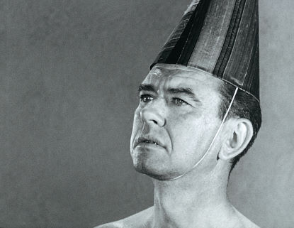 Don Keefer as the doomed jack-in-the-box/dunce/scarecrow exiled to cornfield by a young Billy Mumy in celebrated Twilight Zone episode 'It's A Good Life'.