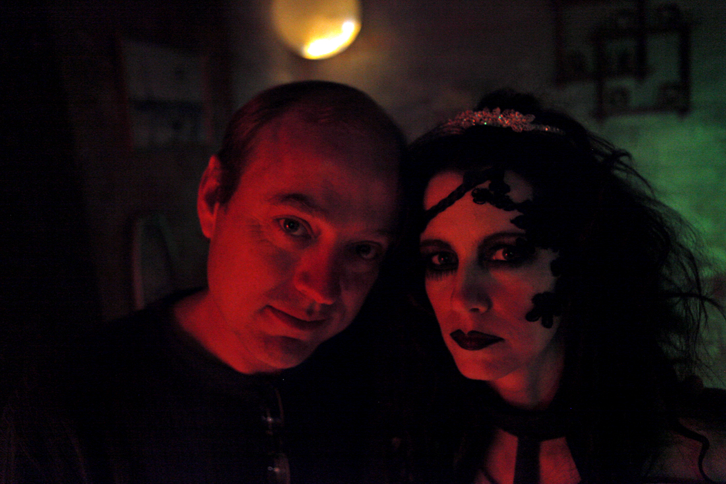 Director Jon Keeyes and actress Debbie Rochon from Nightmare Box