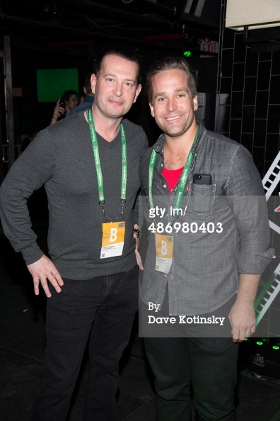 Christian Keiber & Tyler Hollinger: Actors/Screenwriters/Executive Producers of Trust Me, I'm A Lifeguard - The Movie take their final bow at the official filmmakers wrap party for the Tribeca Film Festival via Getty Images.