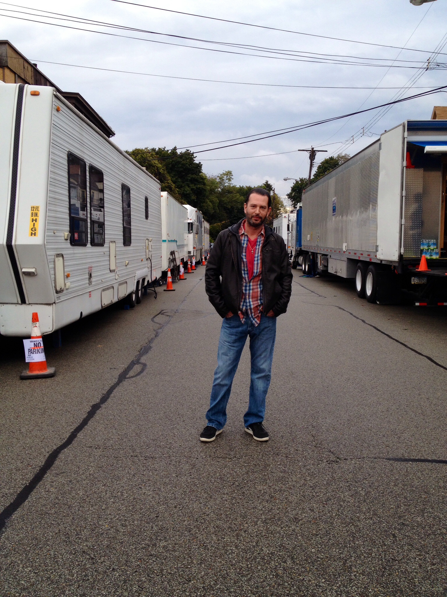 Christian Keiber on set in Pittsburg, PA as career criminal 'Toby Gunder' in 