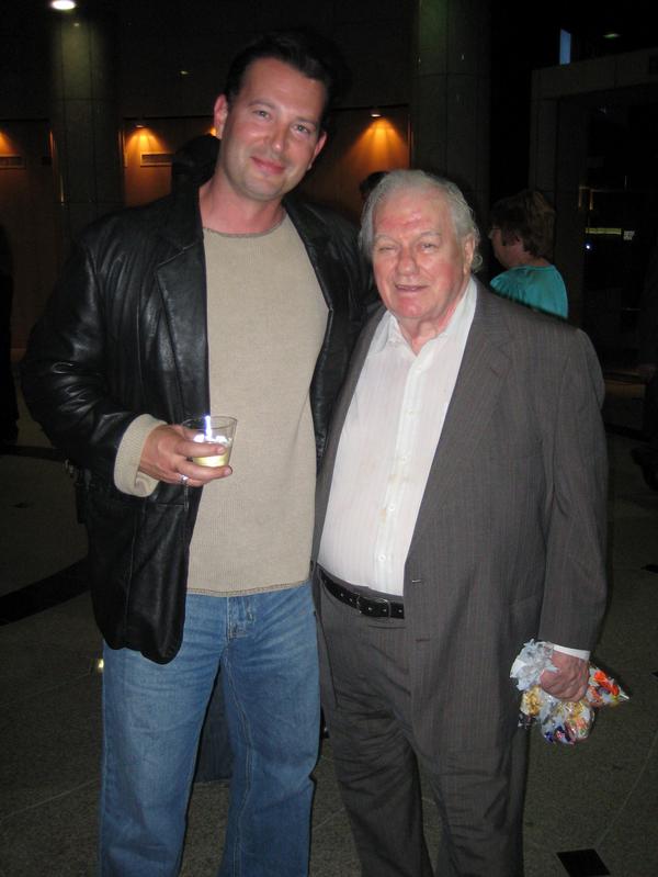 Press Shot of Actors Christian Keiber & Oscar Nominated Actor Charles Durning at the Hollywood Premiere of 