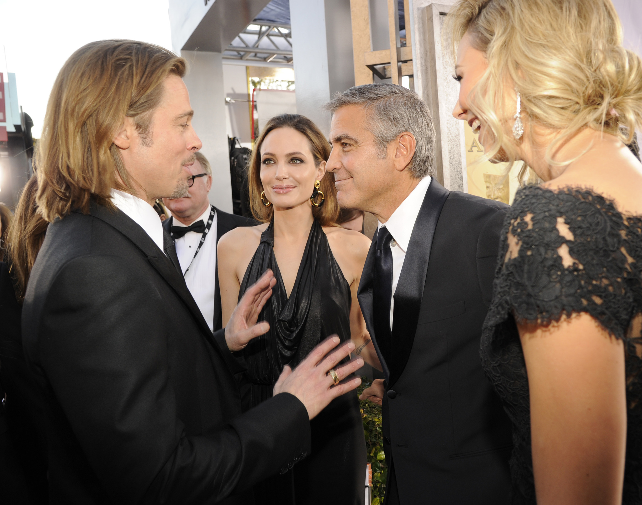 Brad Pitt, George Clooney, Angelina Jolie and Stacy Keibler