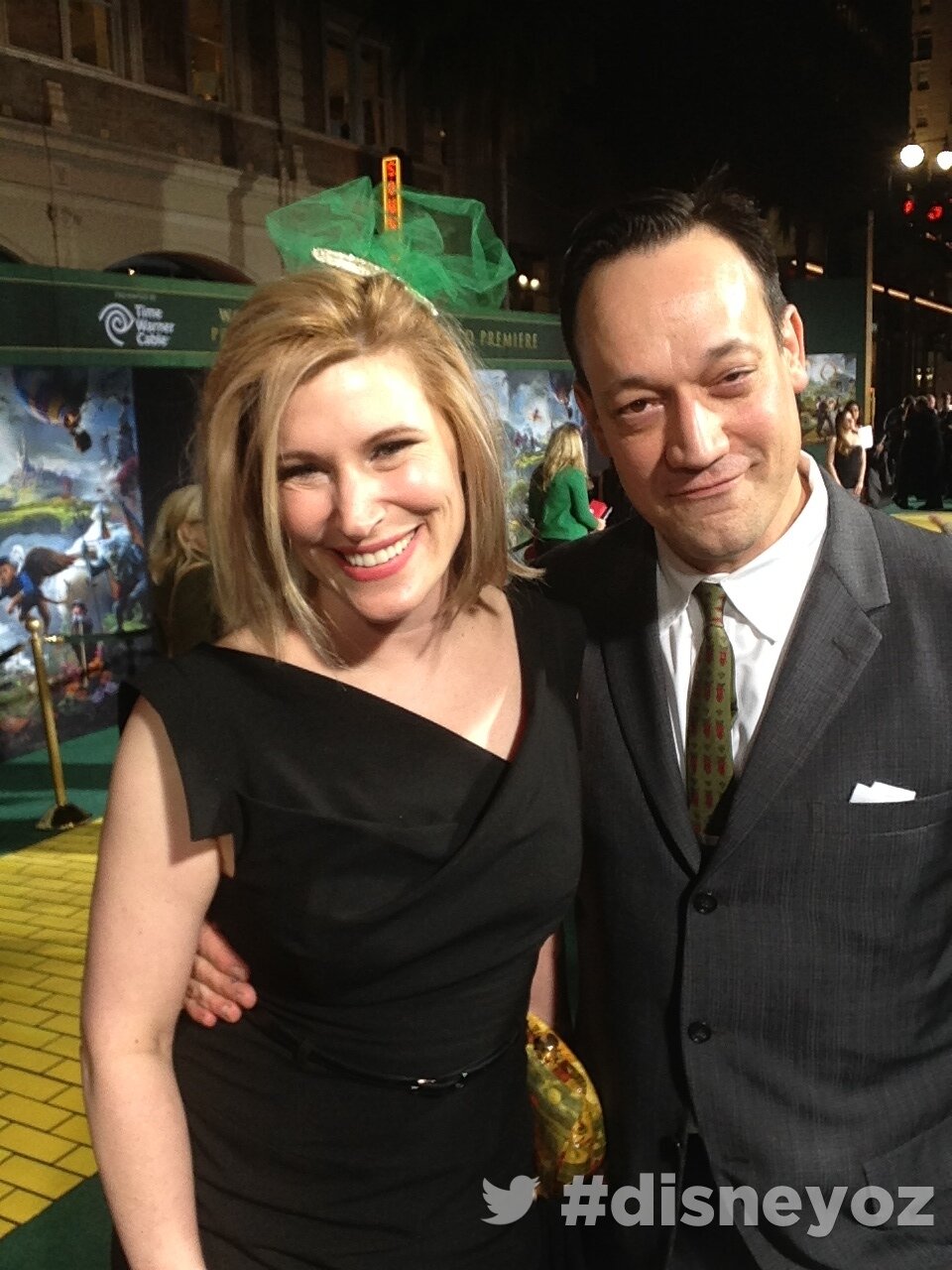 Suzanne Keilly and Ted Raimi on the red carpet at the Oz: The Great and Powerful Premiere