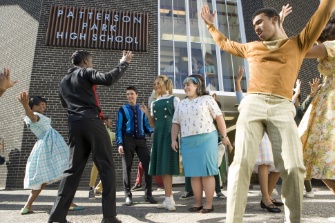 Still of Amanda Bynes, Elijah Kelley, Zac Efron and Nikki Blonsky in Hairspray (2007)