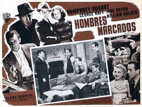 Humphrey Bogart, William Holden, Jane Bryan, Joe Devlin, Paul Kelly, Marc Lawrence, Lee Patrick and George Raft in Invisible Stripes (1939)