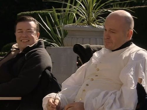 Still of Ricky Gervais and Ross Kemp in Extras (2005)