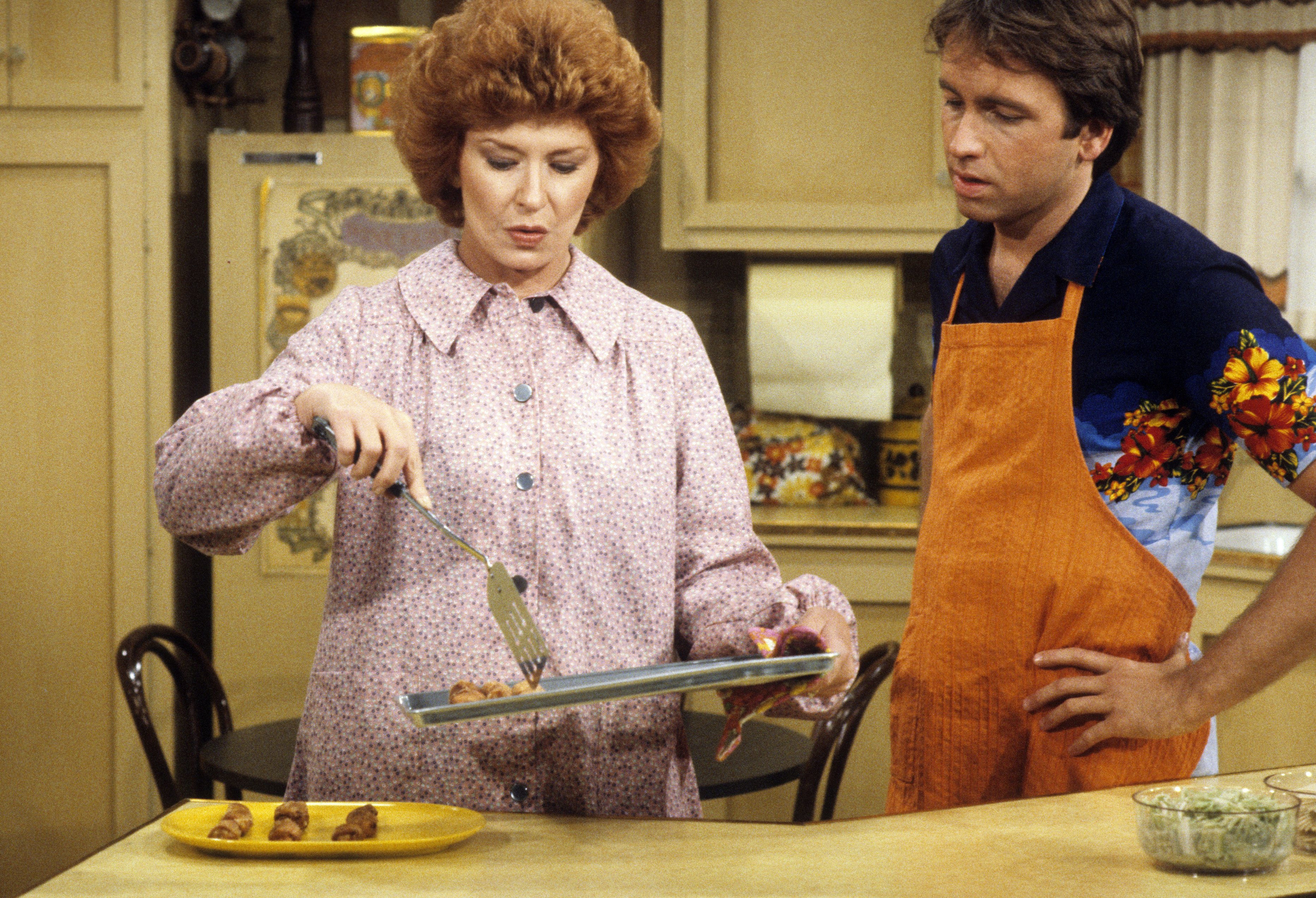 Still of John Ritter and Sally Kemp in Three's Company (1977)