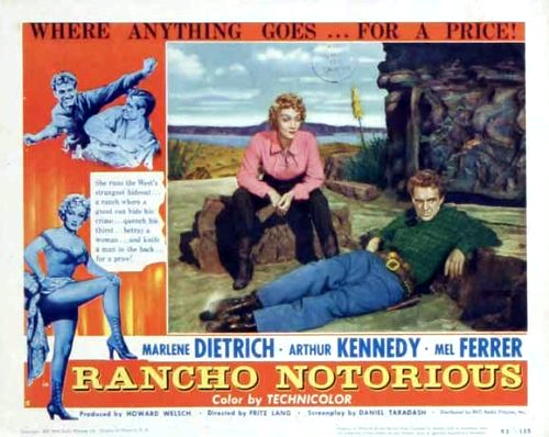 Marlene Dietrich and Arthur Kennedy in Rancho Notorious (1952)