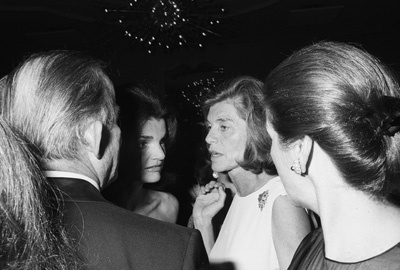 Eunice Kennedy Shriver and Jacqueline Kennedy at a fashion show to benefit the Special Olympics