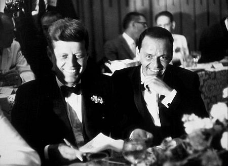 Frank Sinatra and John F. Kennedy at Inaugural dinner 1961
