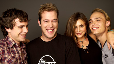 James DeBello, Joey Kern, Rider Strong and Cerina Vincent at event of Cabin Fever (2002)