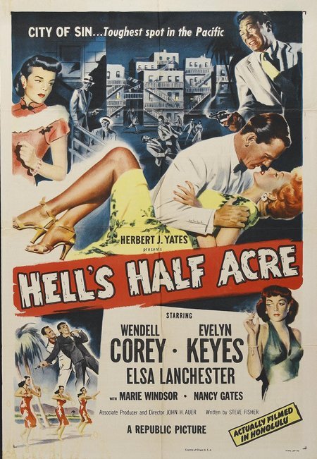 Wendell Corey, Nancy Gates, Evelyn Keyes and Marie Windsor in Hell's Half Acre (1954)