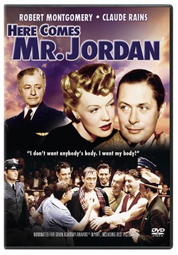 Claude Rains, Rita Johnson, Evelyn Keyes and Robert Montgomery in Here Comes Mr. Jordan (1941)