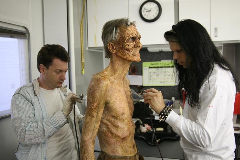 Special make-up artists prepare undead for shooting