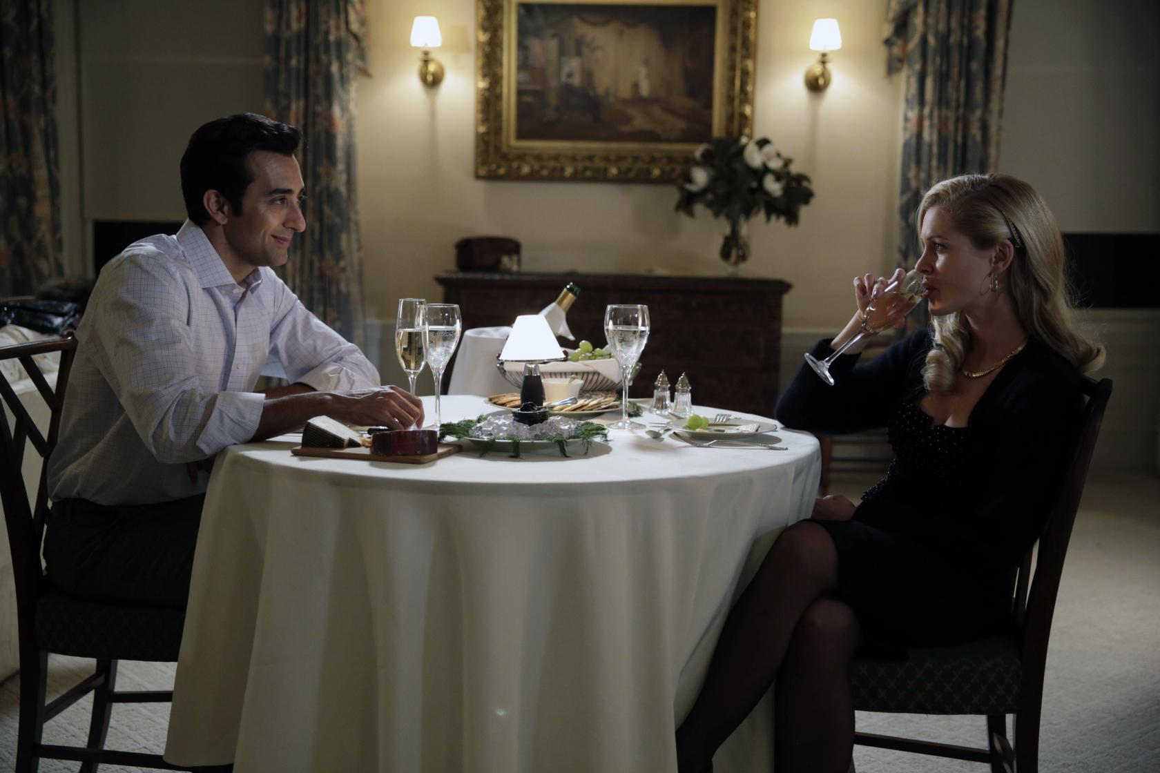 (L-R): Yousaf (Rahul Khanna) and Annelise (Gillian Alexy) in The Americans  Yousaf.