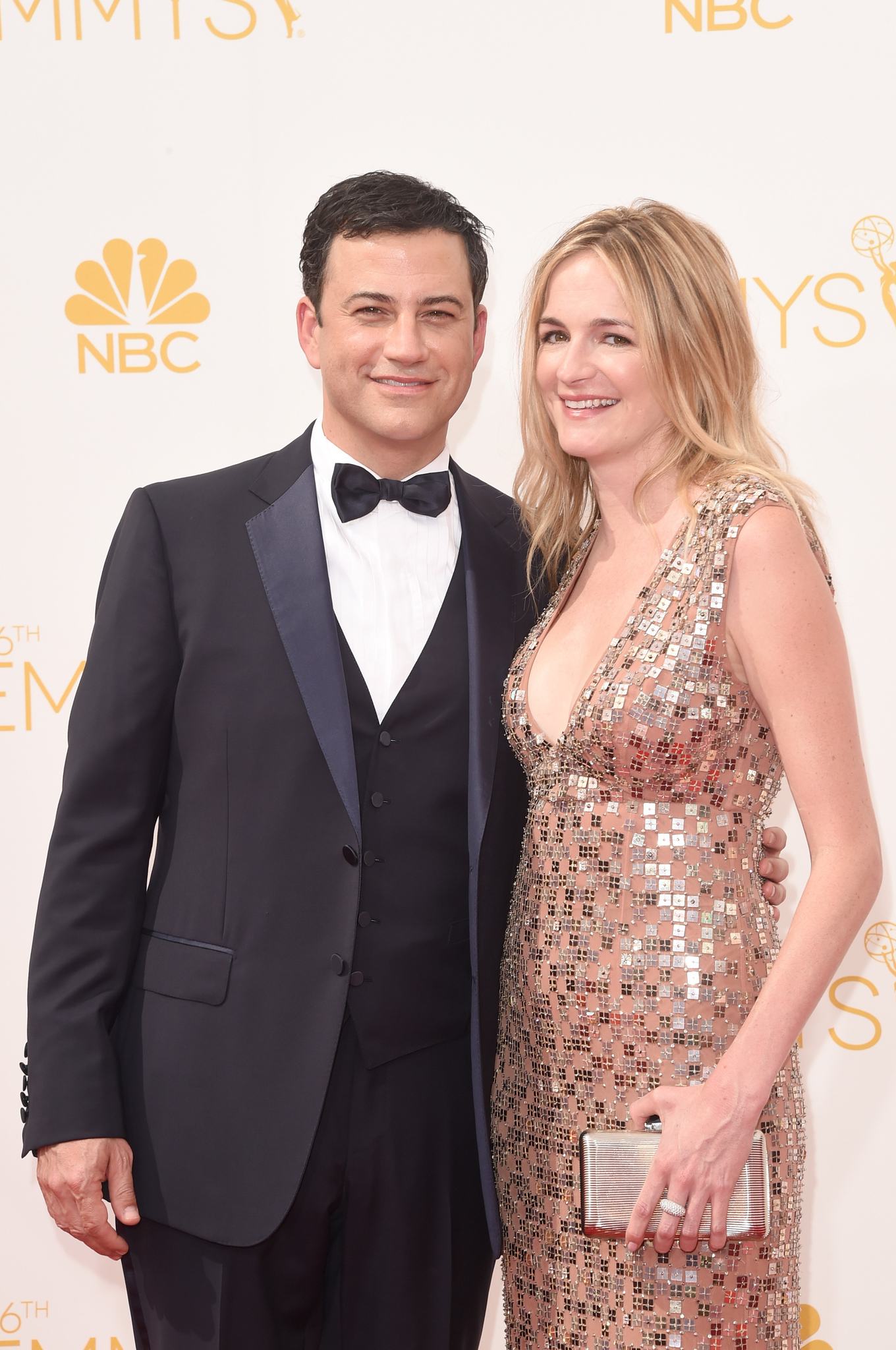 Jimmy Kimmel and Molly McNearney at event of The 66th Primetime Emmy Awards (2014)