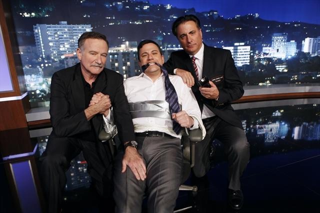 Still of Robin Williams, Andy Garcia and Jimmy Kimmel in Jimmy Kimmel Live! (2003)