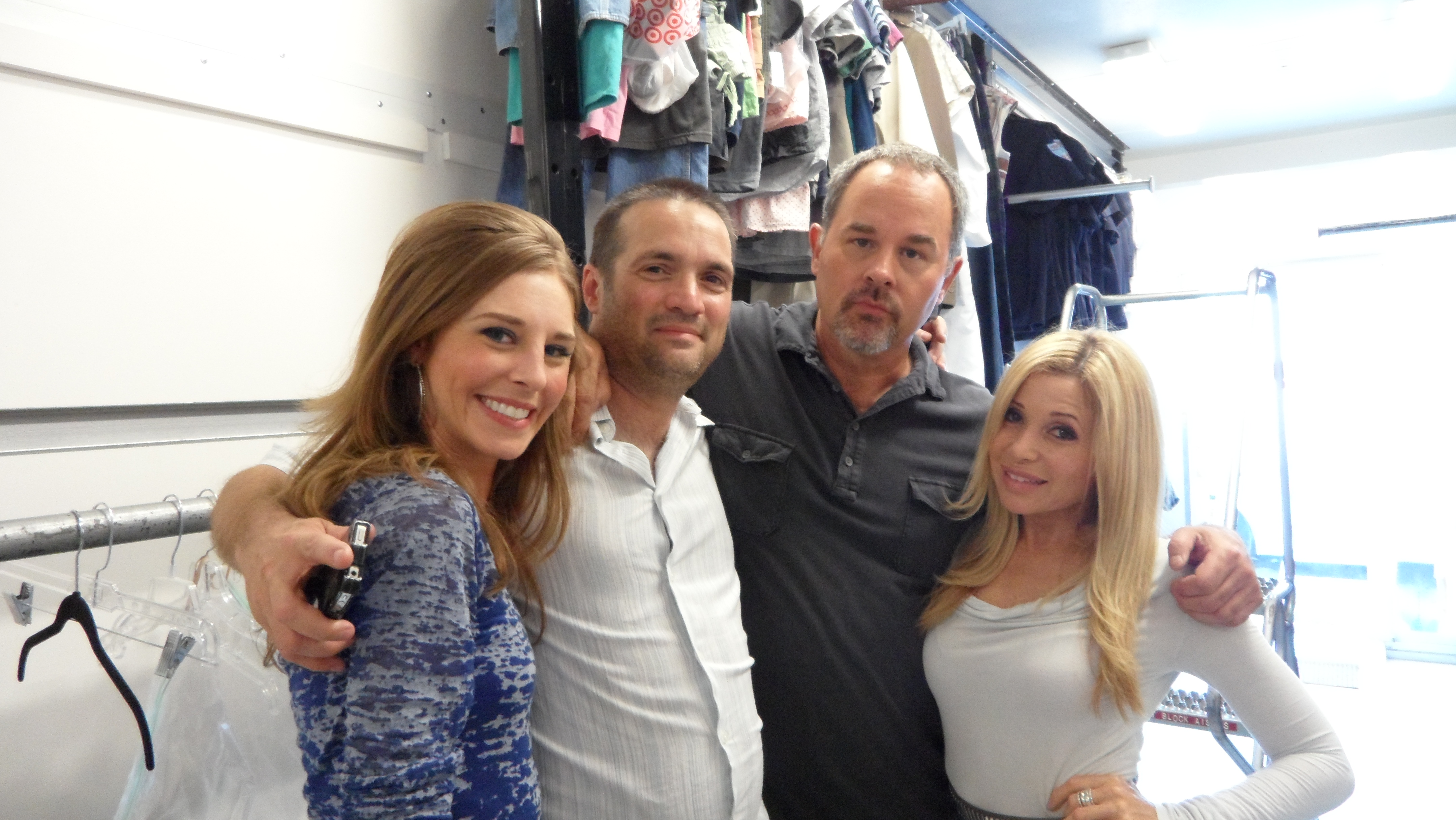 Tonya Cornelisse, Matthew Barry, Chris Kinkade and E.G. Daily on the set of 