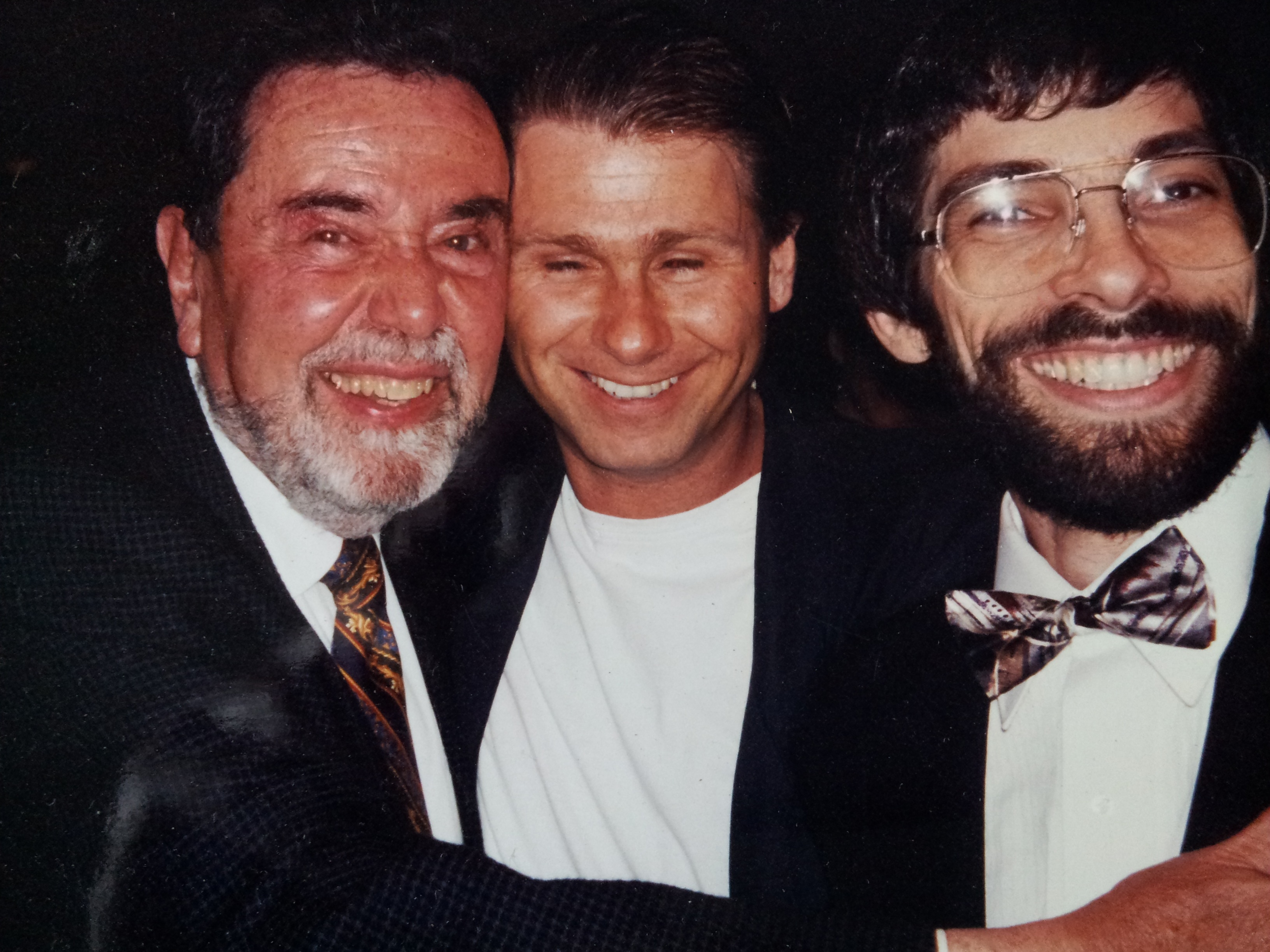 Still with the late Dr. Leo Buscaglia, Larry Herbst and Ian Davids at A Memory For Tino (1996) screening.